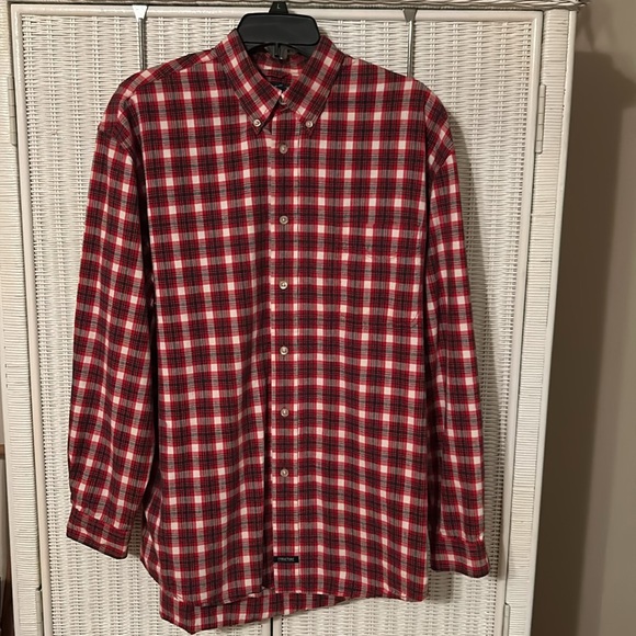 Redesigned Cotton Plaid Structure Shirt
Vintage Merry & Bright Panel on Back - Picture 3 of 7